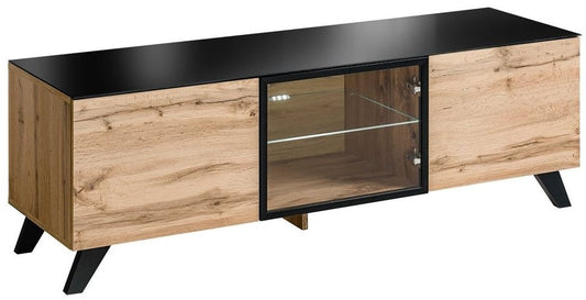 Thin Oak 3 Door TV Unit