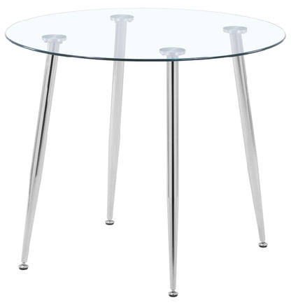 Nova 4 Seater Round Dining Table - Glass and Chrome