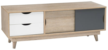 Scandi Oak TV Unit - White and Grey