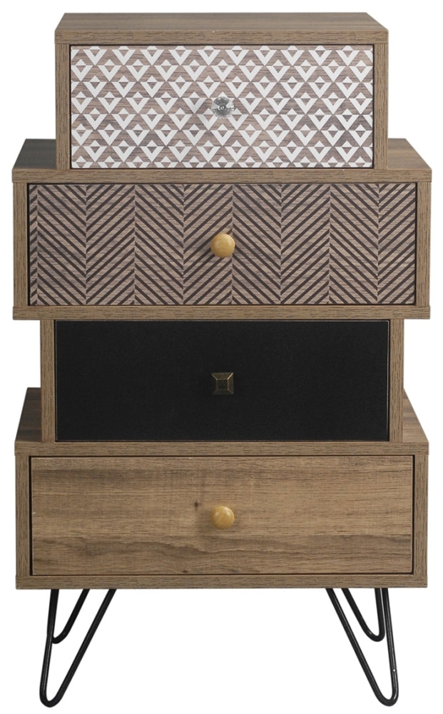 Casablanca Printed 4 Drawer Chest with Hairpin Legs