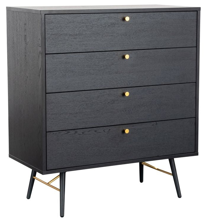 Vida Living Barcelona Black 4 Drawer Chest