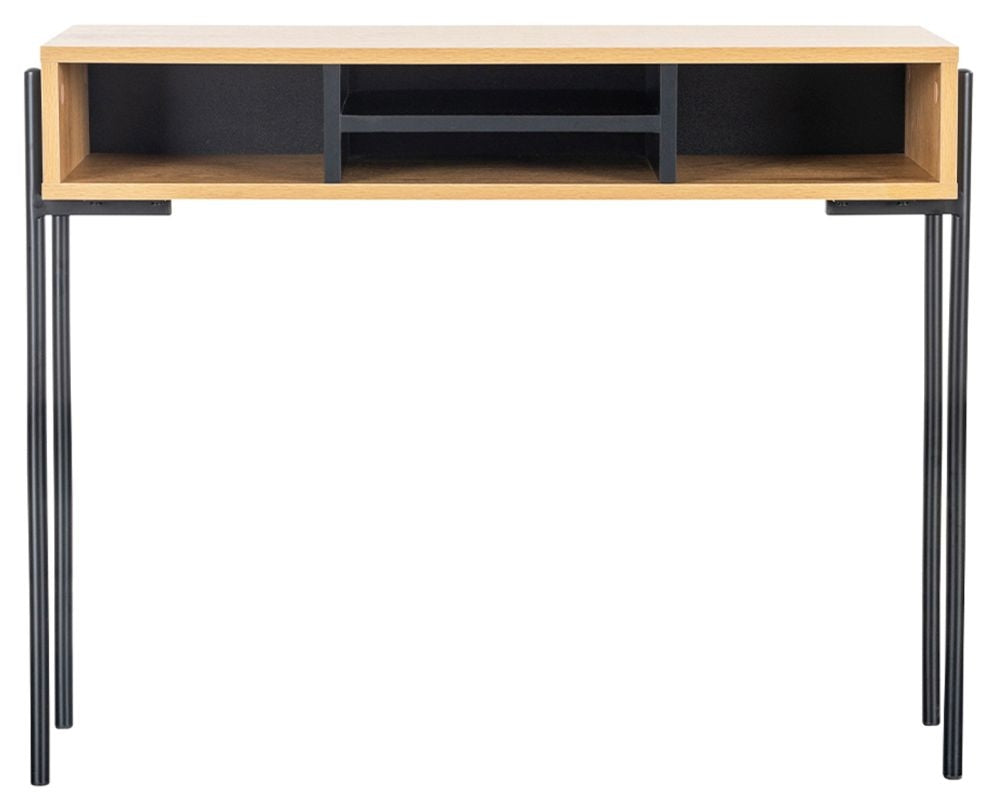 Vida Living Madrid Oak and Black Console Table