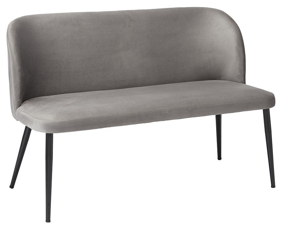 Zara Grey Fabric Dining Bench with Backrest