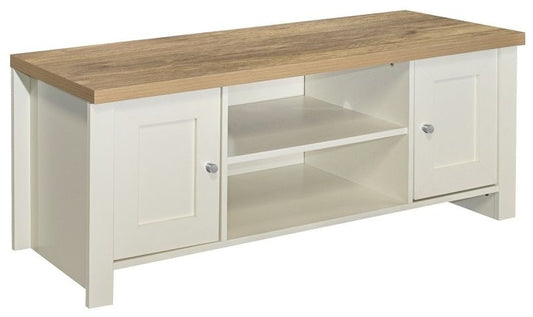 Highgate Cream and Oak Effect TV Unit- 2 Doors