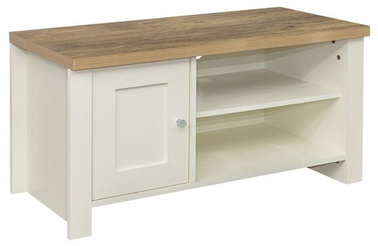 Highgate Cream and Oak Effect TV Unit - 1 Door