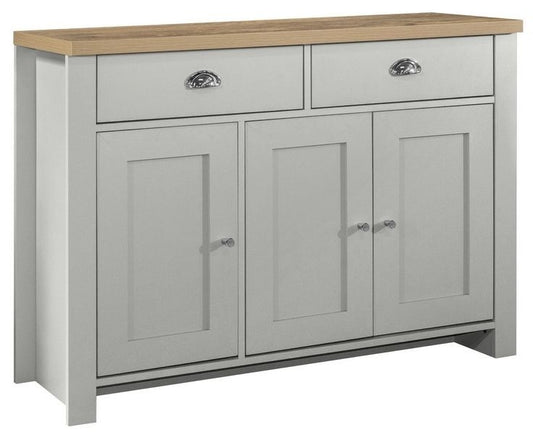 Highgate Grey and Oak Effect Small Sideboard - 3 Doors