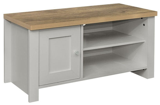 Highgate Grey and Oak Effect TV Unit - 1 Door