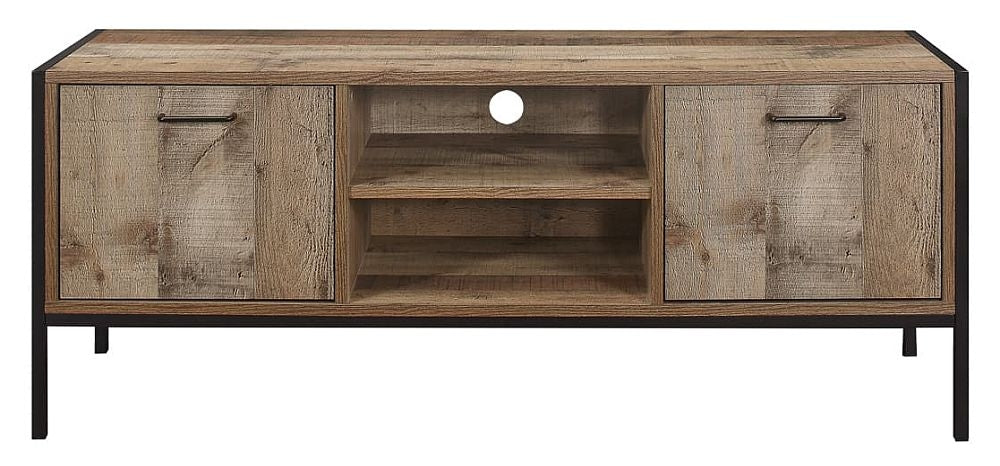 Urban Rustic Wood Effect Industrial Style TV Unit