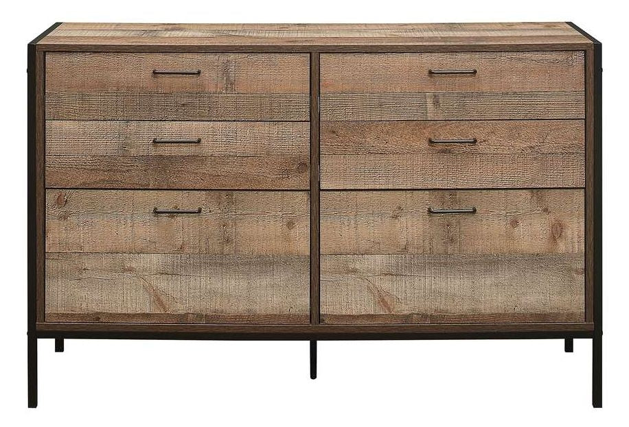 Urban Rustic Wood Effect Industrial Style Wide Chest