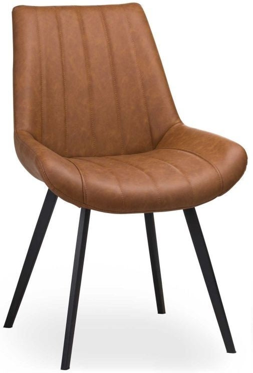 Malmo Tan Brown Faux Leather Dining Chair (Sold in Pairs)