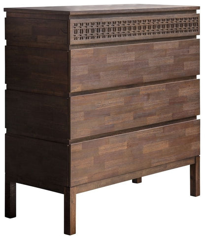 Boho Retreat Chocolate Wood Chest - 4 Drawers