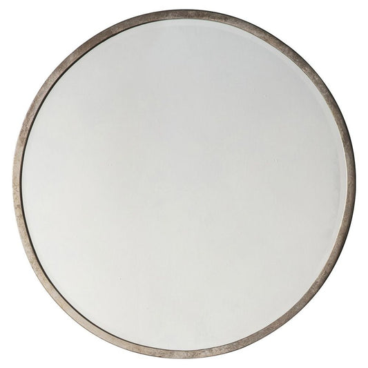 Higgins Antique Silver Round Mirror - 80cm x 80cm