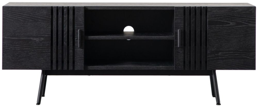 Holsen 140cm Black Oak Media TV Unit