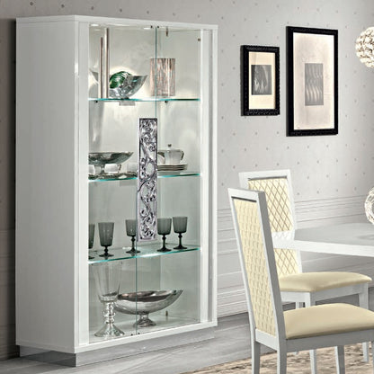 Camel Roma Day White Glamuor Italian Large Glass Cabinet