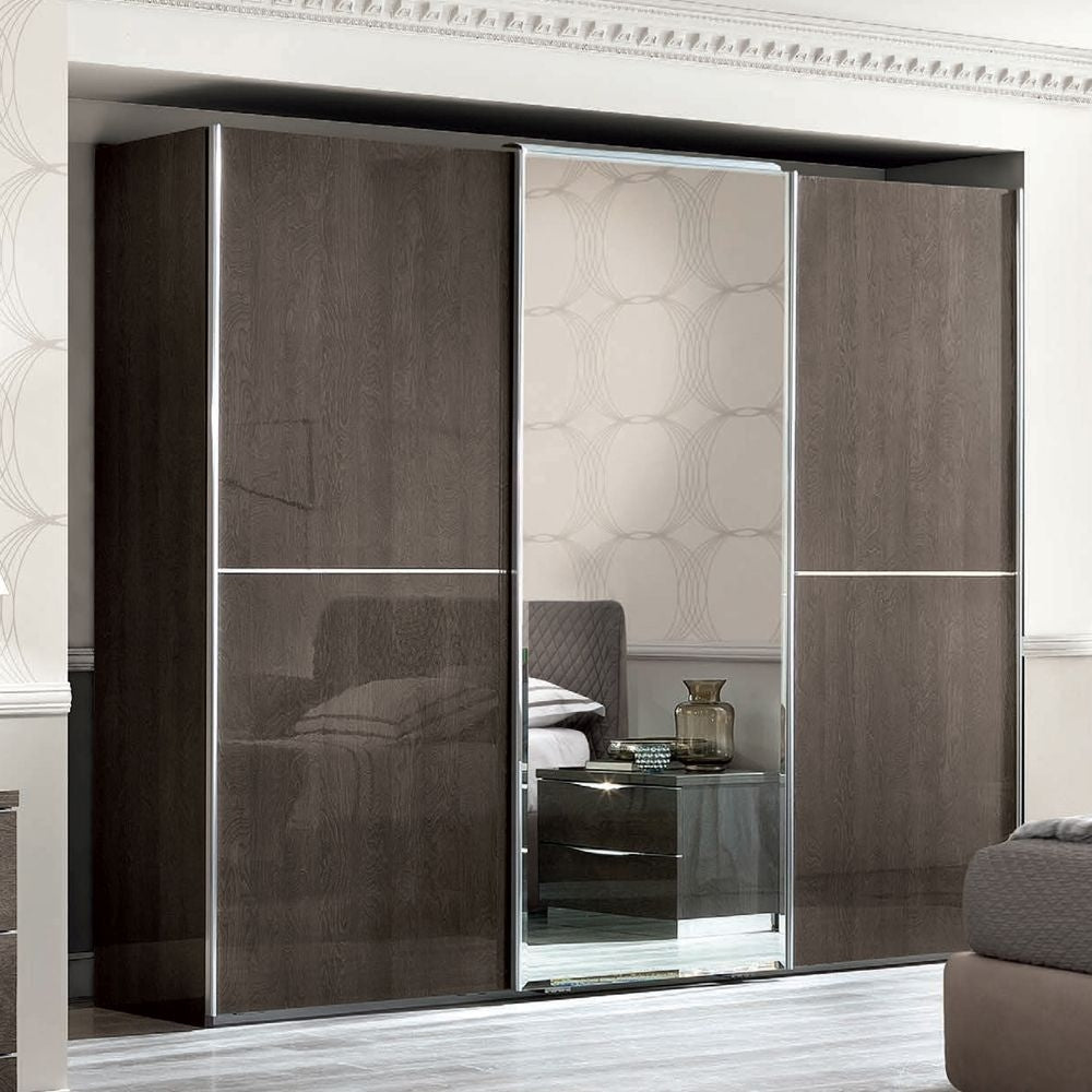 Camel Platinum Night Italian Mirror Sliding Wardrobe