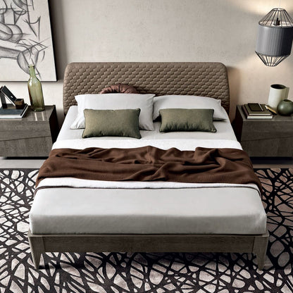 Camel Tekno Night Silver Birch Italian Saturno Bed with Luna Storage