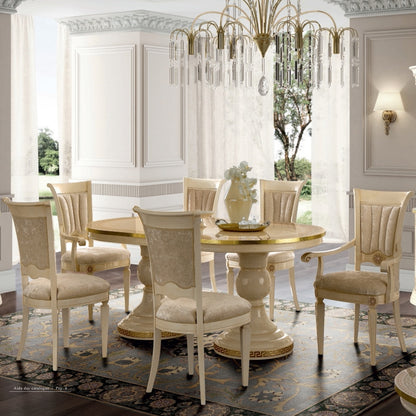 Camel Aida Day Ivory Italian Oval 6 Seater Extending Dining Table