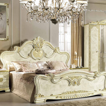 Camel Leonardo Night Italian Ivory High Gloss and Gold Bed