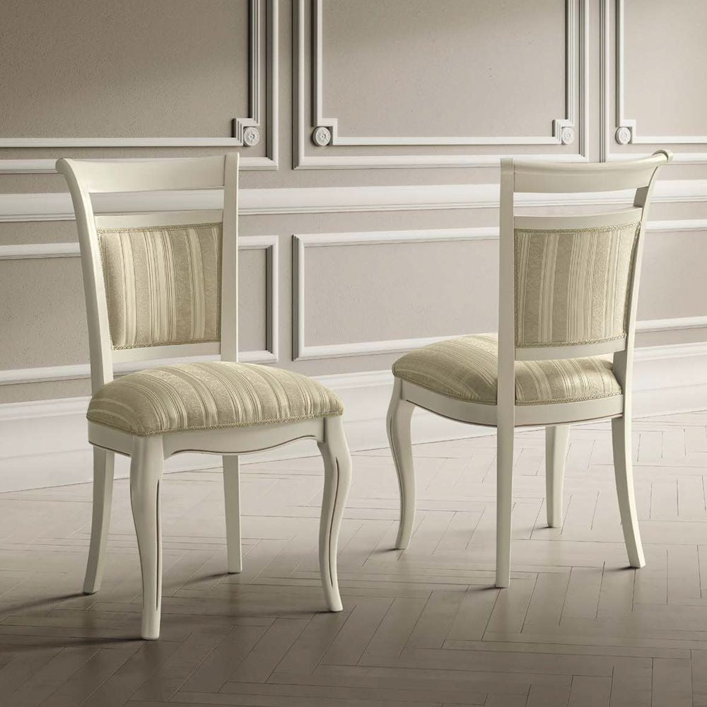 Camel Giotto Day Bianco Antico Italian Casablanca Fabric Dining Chair