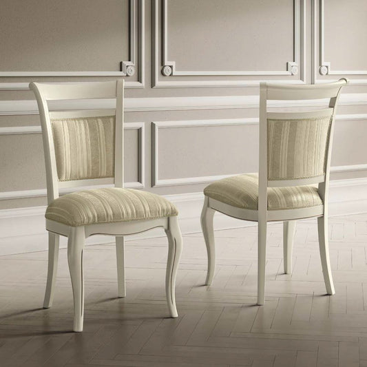 Camel Giotto Day Bianco Antico Italian Casablanca Fabric Dining Chair