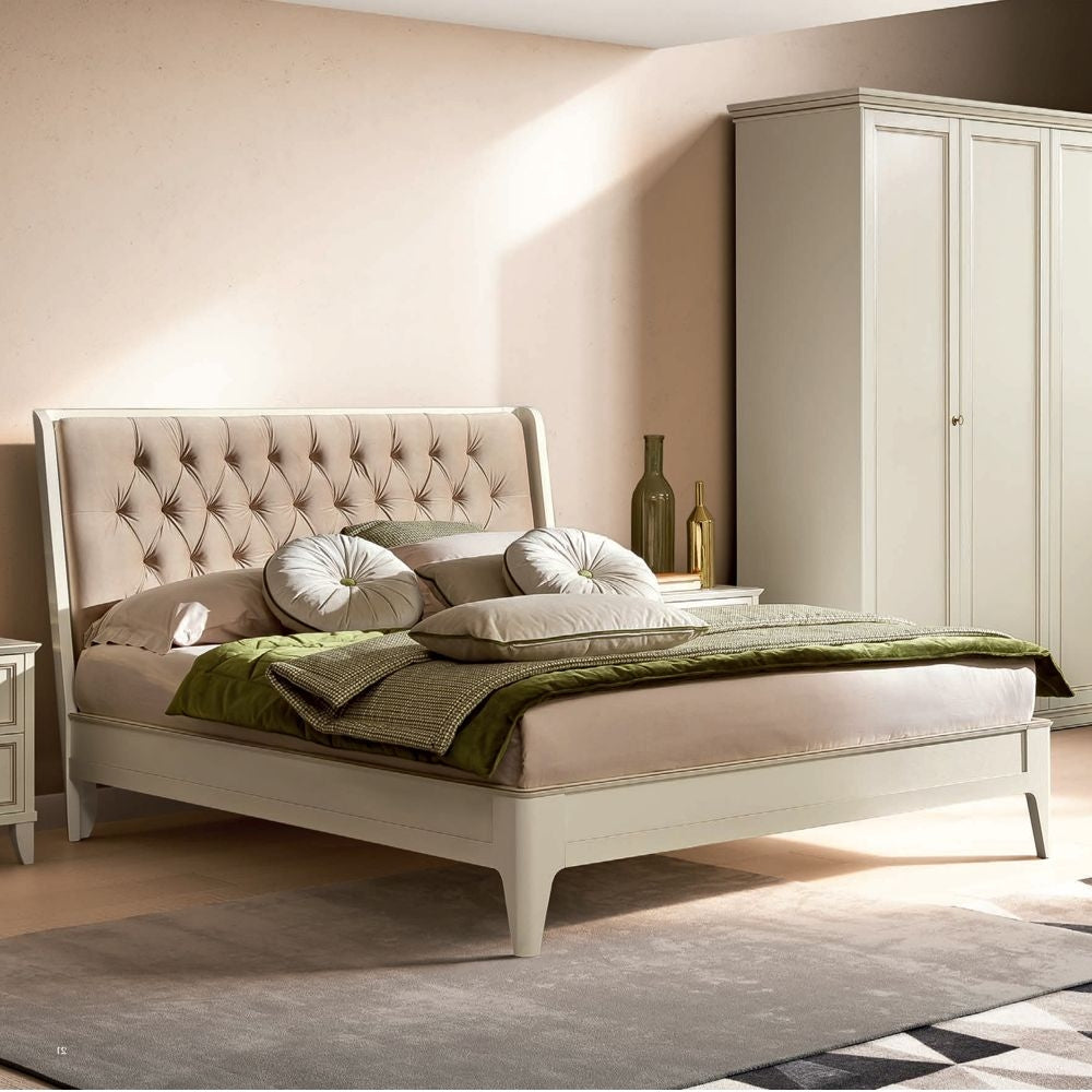 Camel Giotto Night Bianco Antico Italian Bed with Storage