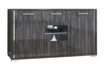 Augusta Oak 3 Door Italian Sideboard with LED Light