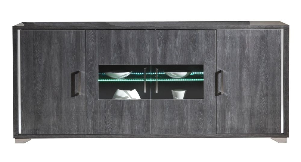 Augusta Oak 4 Door Italian Sideboard with LED Light