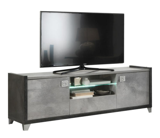 Milo Grey Marble Effect 2 Door Italian TV Unit with LED Light