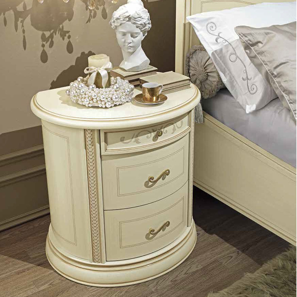 Camel Siena Night Ivory Italian Bedside Cabinet