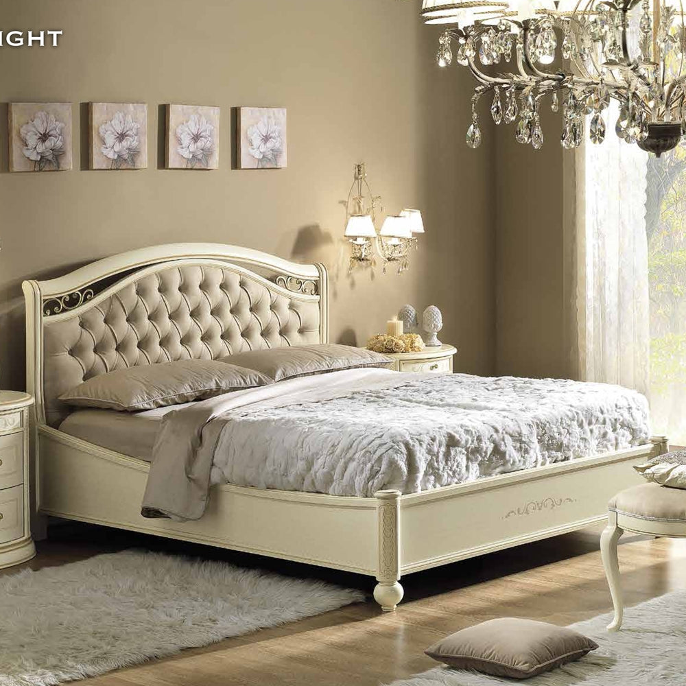 Camel Siena Night Ivory Italian Capitonne Ring Bed