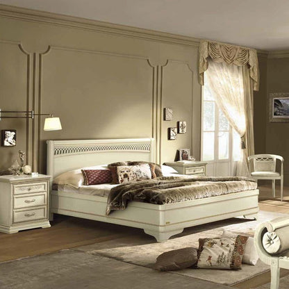 Camel Torriani Night Ivory Tiziano Italian Bed with Storage