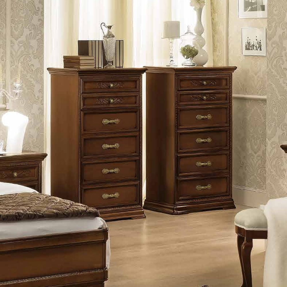 Camel Torriani Night Walnut Italian 6 Drawer Chest