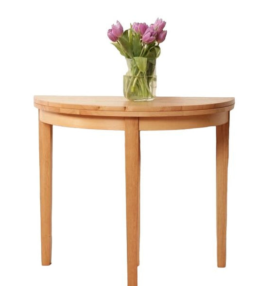 Hanover Light Oak 45cm-90cm Half Moon Console Table