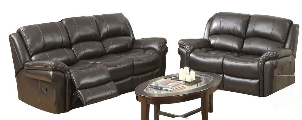 Farnham Brown Leather 3+2 Recliner Sofa Set