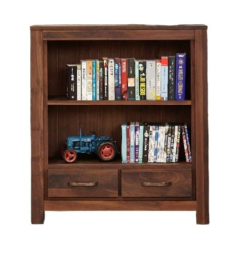 Mayan Walnut 2 Drawer Bookcase