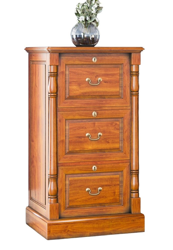 La Reine Mahogany 3 Drawer Filing Cabinet