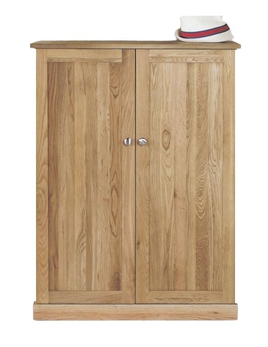 Mobel Oak 2 Door Shoe Cupboard