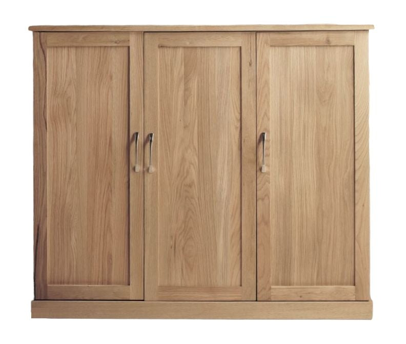 Mobel Oak 3 Door Shoe Cupboard