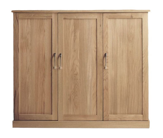 Mobel Oak 3 Door Shoe Cupboard