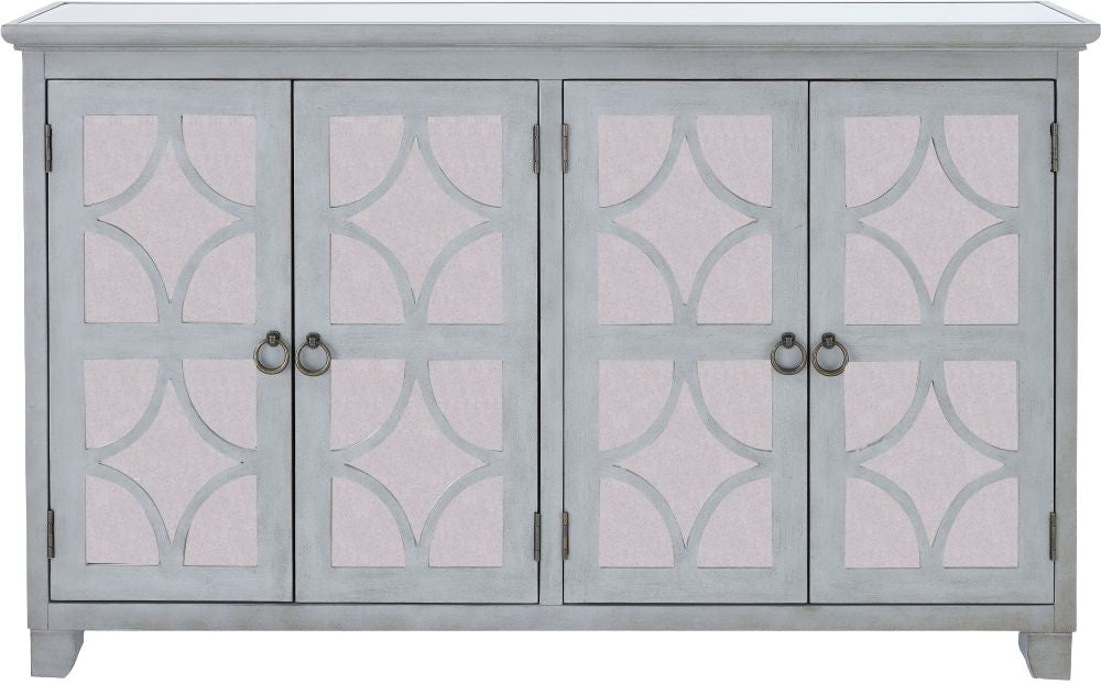 Russell Grey Mirrored 4 Door Sideboard