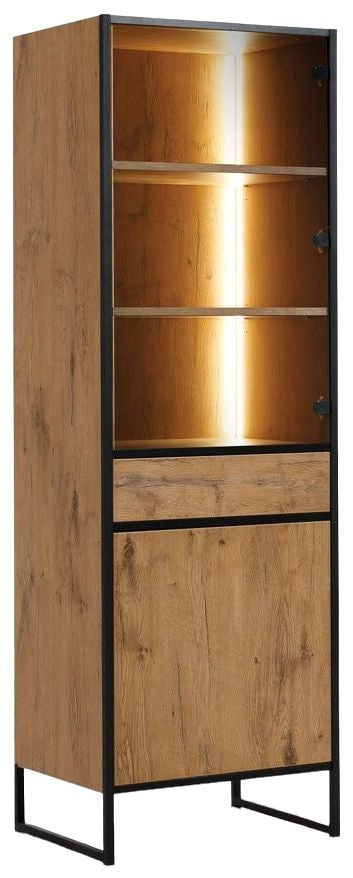 Loft Lancelot Oak 2 Door Display Cabinet with LED