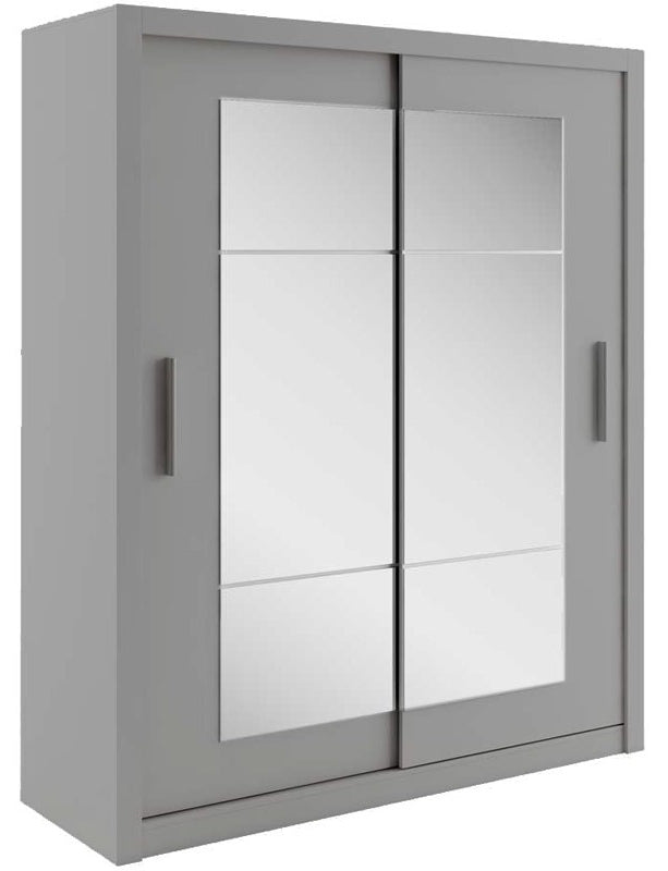 Idea Grey Matt 2 Door Mirror Sliding Wardrobe