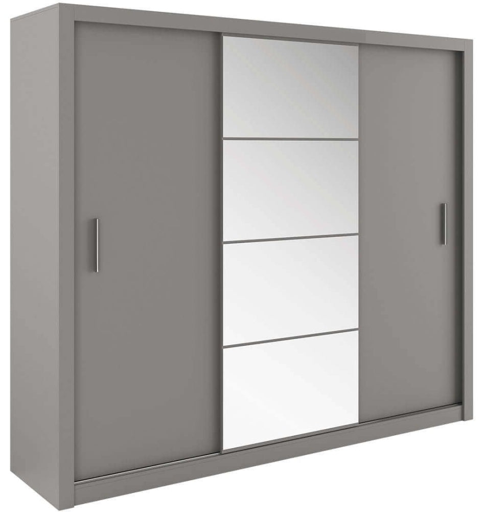 Idea Grey Matt 3 Door Sliding Wardrobe