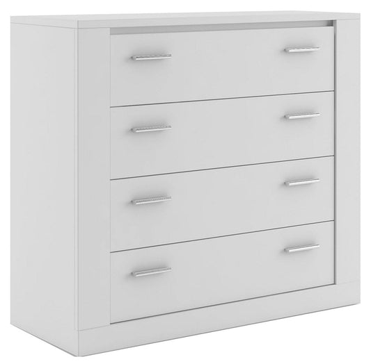 Idea White Matt 4 Drawer Chest