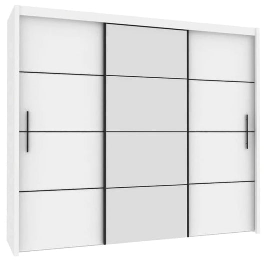 Inova White Matt 3 Door Sliding Wardrobe