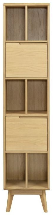 Carrington Scandinavian Style Oak Narrow Bookcase, 180cm