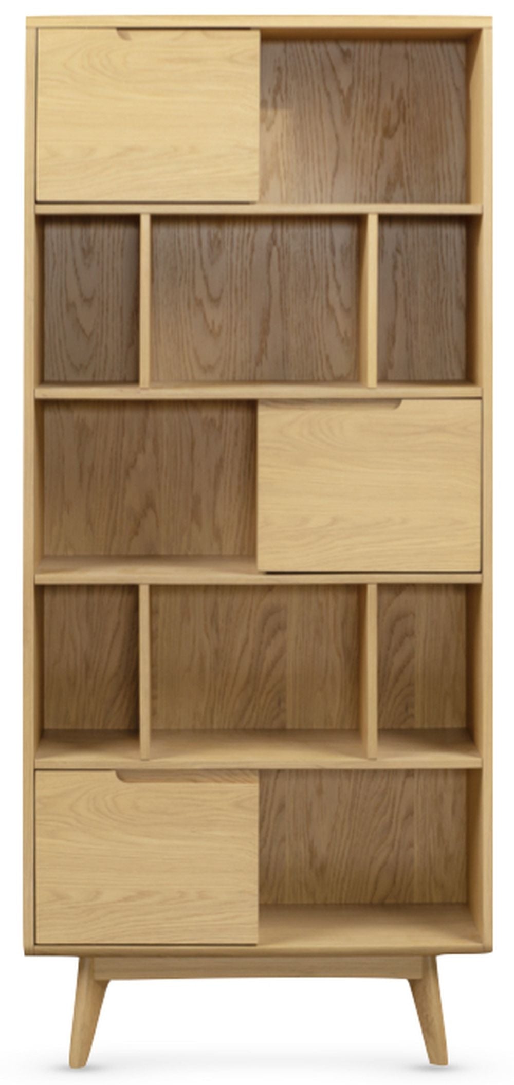 Carrington Scandinavian Style Oak Tall Bookcase, 180cm