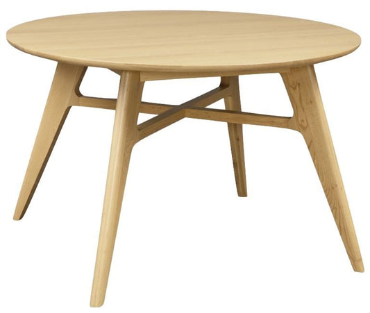 Carrington Scandinavian Style Oak Dining Table, 120cm Seats 4 Diners Round Top