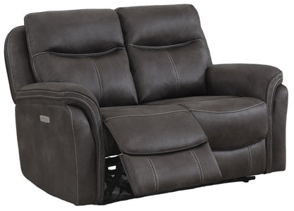 Claremont Grey 2 Seater Recliner Sofa, Velvet Fabric Upholstered