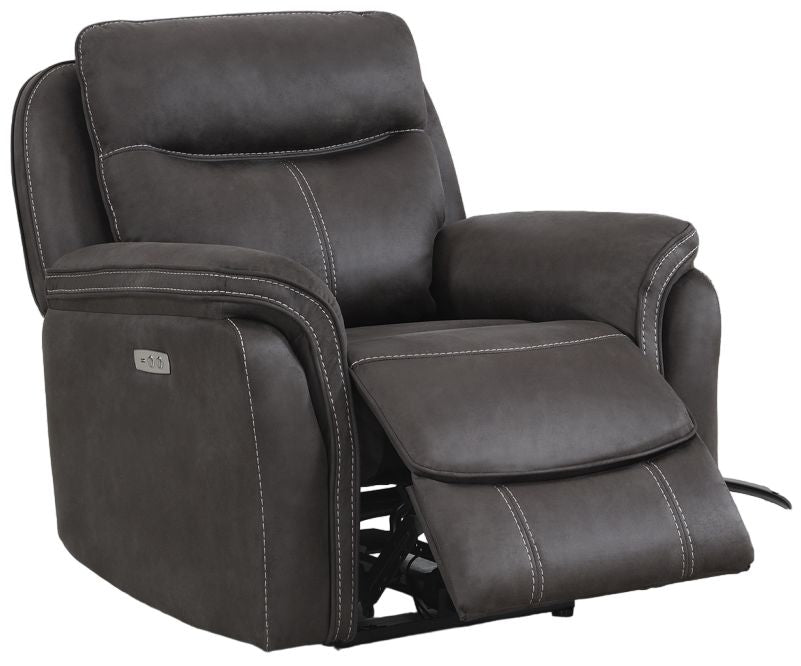 Claremont Grey Recliner Armchair, Velvet Fabric